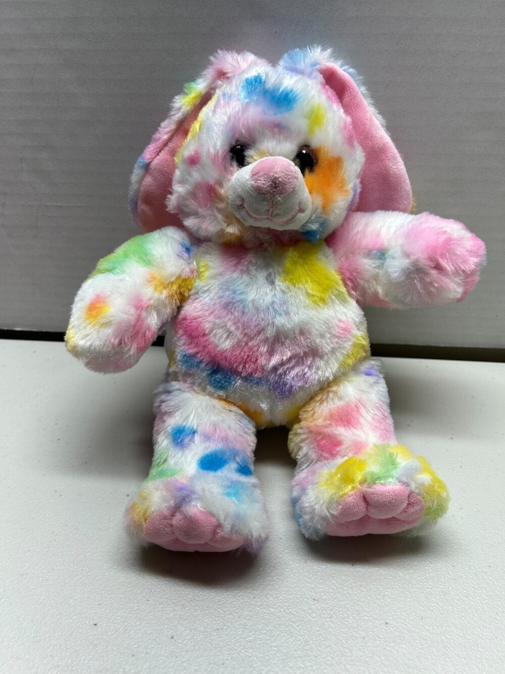 Teddy Mountain Plush Rabbit Bunny 14” Polka Dot Rainbow
